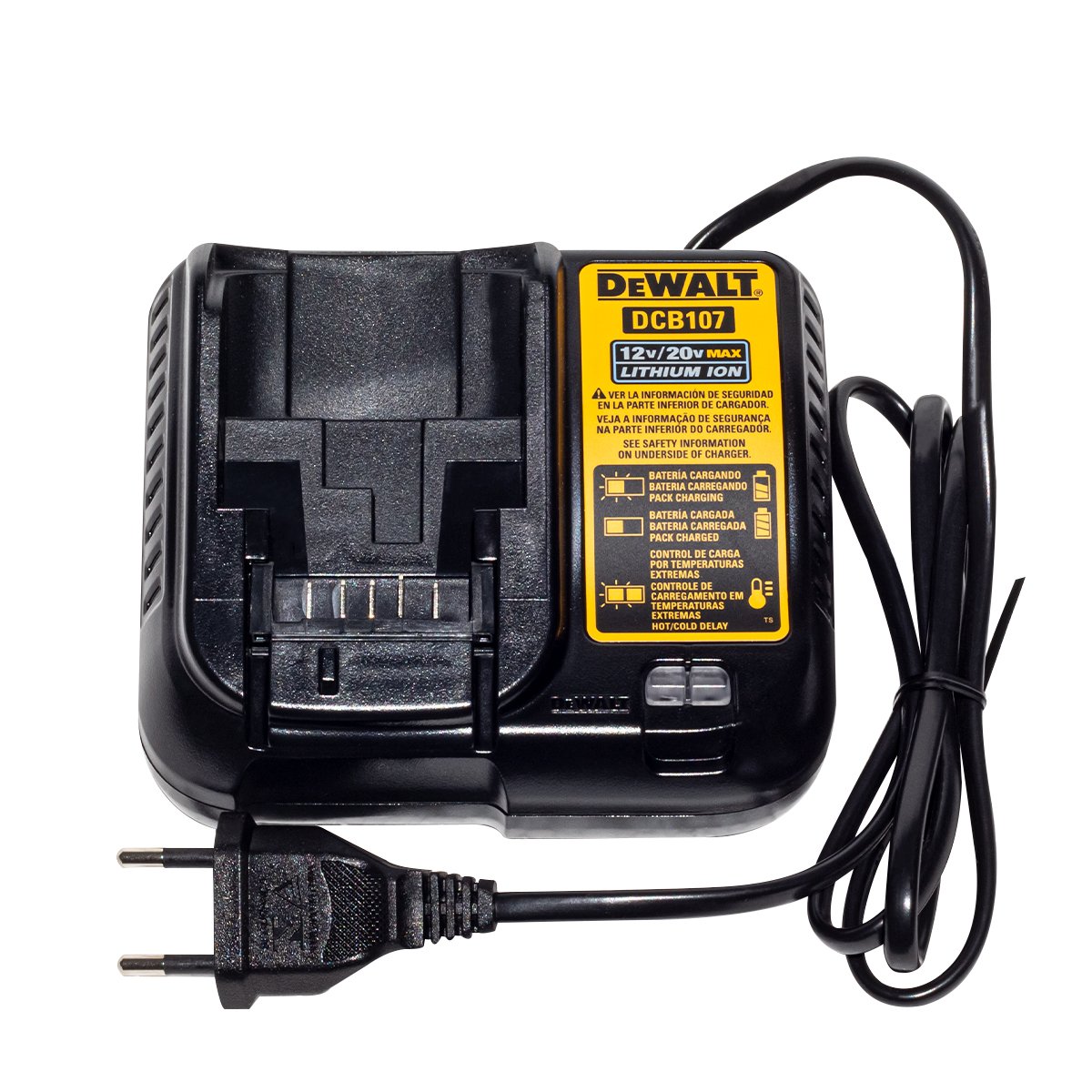 Carregador 1,25ah 12 A 20v Bivolt Dcb107-Br Dewalt