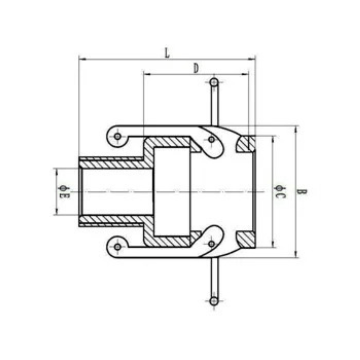 Engate Rápido Camlock Tipo B Rosca Macho 1/2 Bsp Inox 304