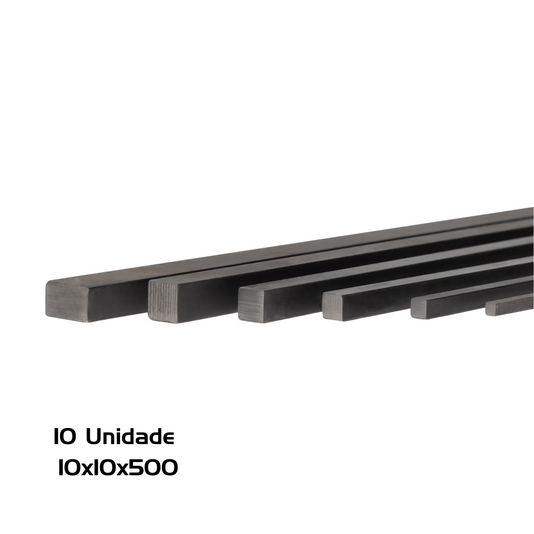 10 Chaveta Quadrada Barra 10x10x500mm Aço 1045