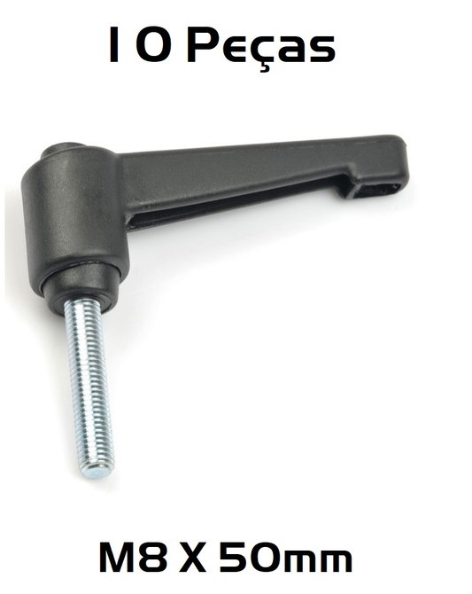 Manipulo Alavanca Trava Macho M8 X 50mm Zm 7835- 10 Unidade