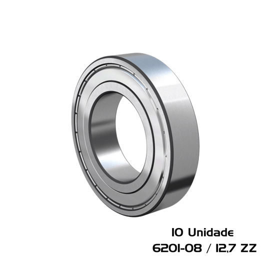 10 Rolamento 6201-08 / 12,7 Furo em Polegadas ZZ Dmr