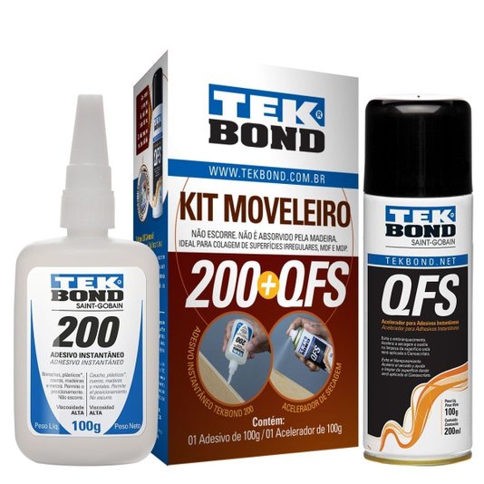 10 Unidade de Kit Moveleiro 200 100g A + QFS 200ml Tekbond