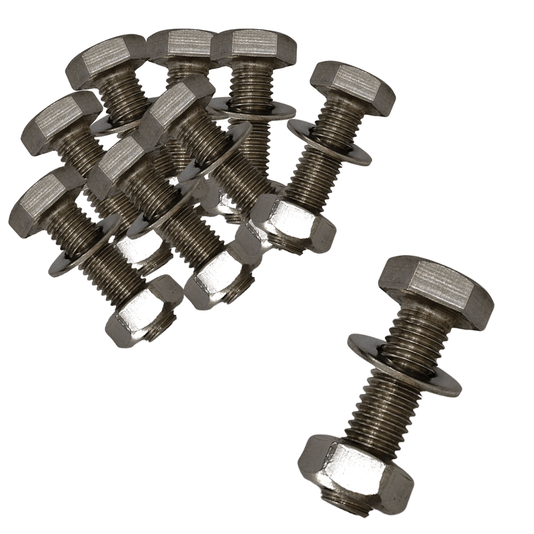 100 Parafuso Sextavado Inox 1/4 x 1 com Porca e Arruela