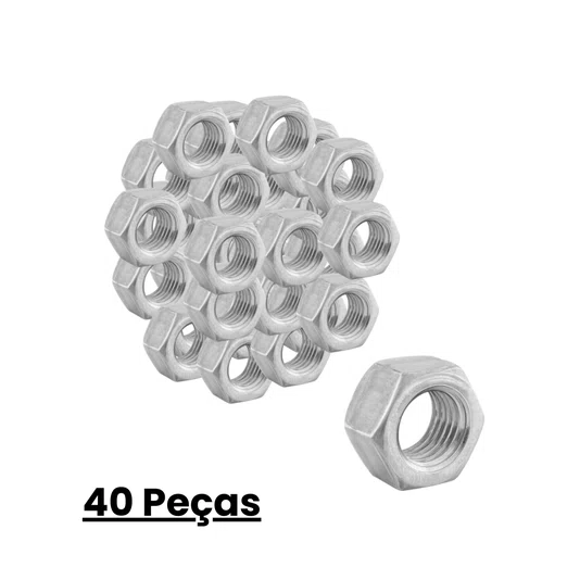 40 Parafuso Allen Abaulado M6 X 12 1.0 C/ Porca Sextavada