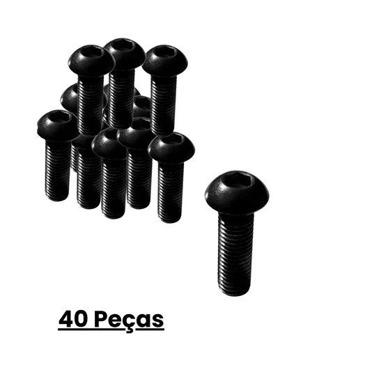 40 Parafuso Allen Abaulado M6 X 12 1.0 C/ Porca Sextavada
