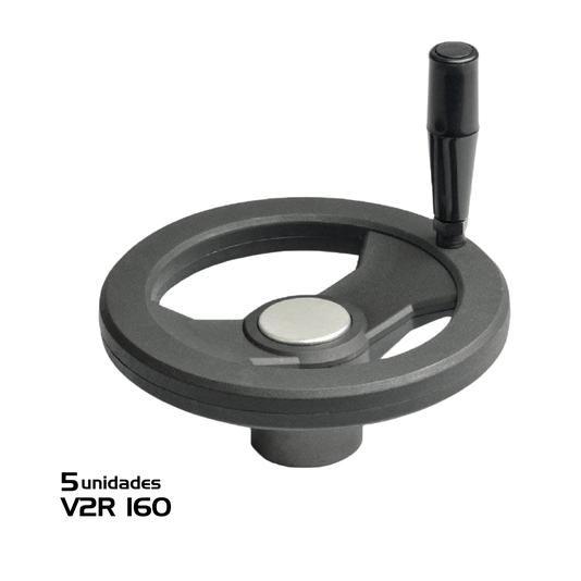 Volante V2r P/ Máquinas Industriais 160mm C/ Cabo- 5 Unidade