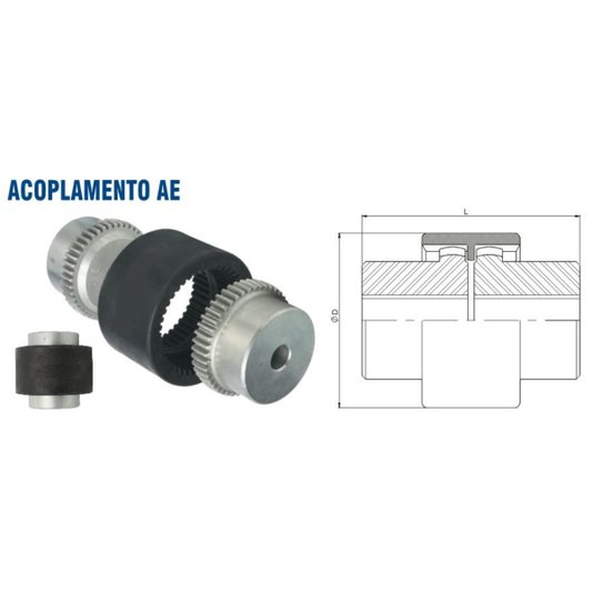 Acoplamento de Engrenagem Ae Mc 42 - Acriflex