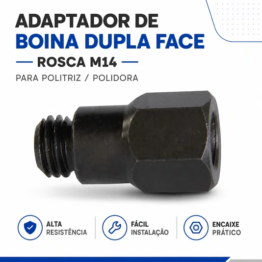 Adaptador de Boina Dupla Face P/ Politriz Polidora Rosca M14