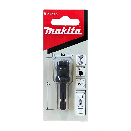 Adaptador para Soquetes com Haste 1/4 Encaixe 1/2 Makita