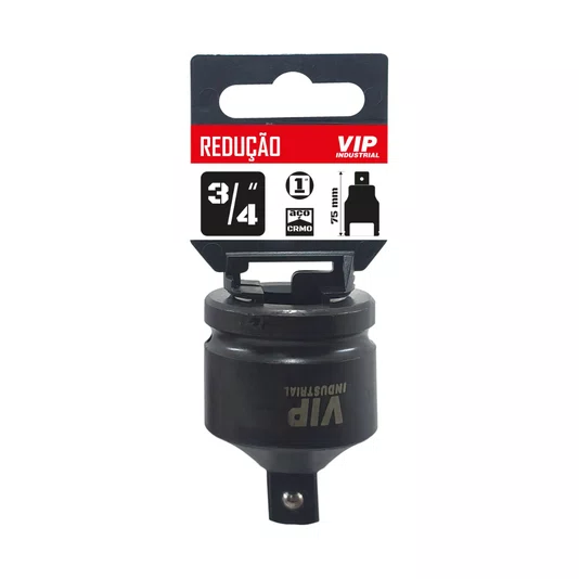 Adaptador Redução Soquete Impacto Fêmea 1 X 3/4 Macho 75mm