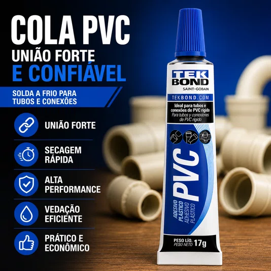 Adesivo Plastico Cola para Tubo Pvc Conexões 17 Gr Tekbond