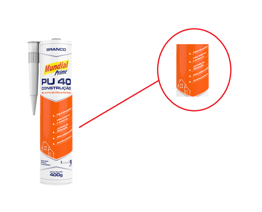 Adesivo Selante Pu40 Branco 400g Pu 40 Mundial Prime