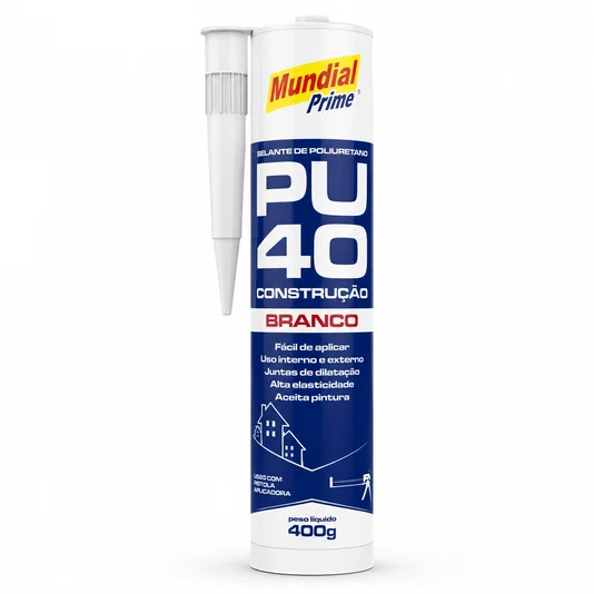 Adesivo Selante Pu40 Branco 400g Pu 40 Mundial Prime