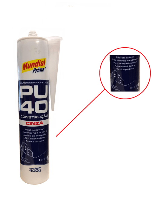 Adesivo Selante Pu40 Cinza 400g Pu 40 Mundial Prime