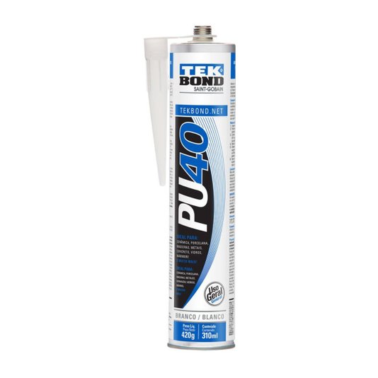 Adesivo Selante Silicone Pu40 Branco 420g Tekbond 10 Und