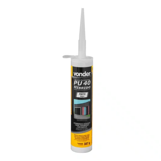 Adesivo Selante Silicone Pu40 Preto 387g Pu 40 Vonder