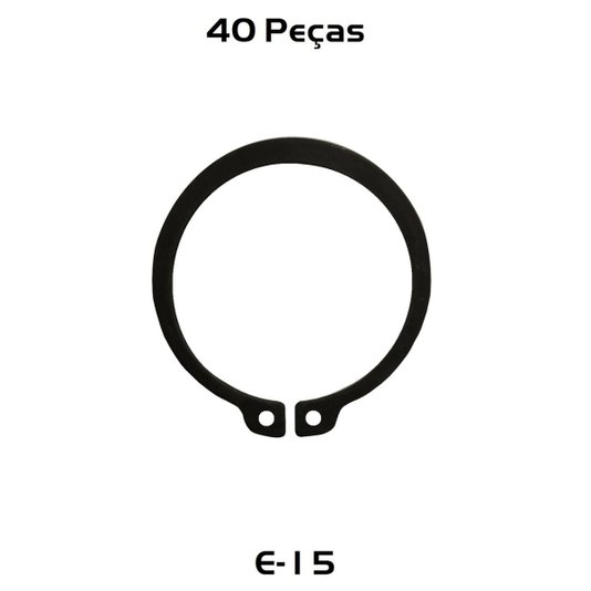 Anel Elastico Externo E 15 Para Eixo 15mm 40Und
