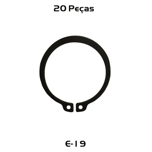 Anel Elastico Externo E 19 Para Eixo 19mm 20Und