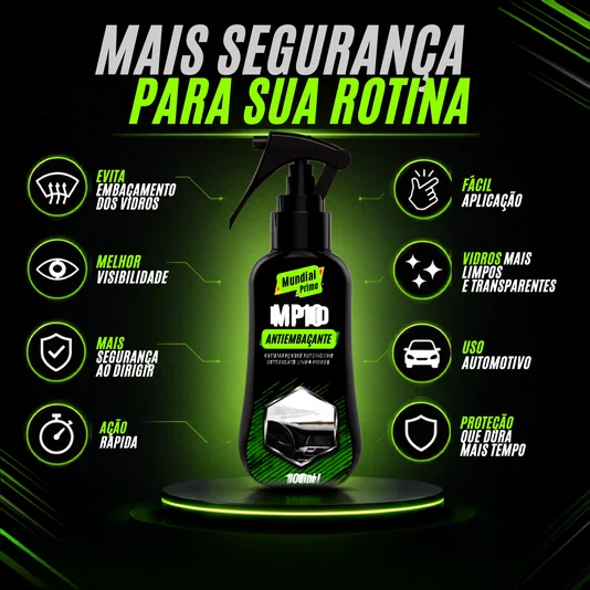 Antiembacante Spray Mp10 100ml Vidro Espelho Embaçado Carro