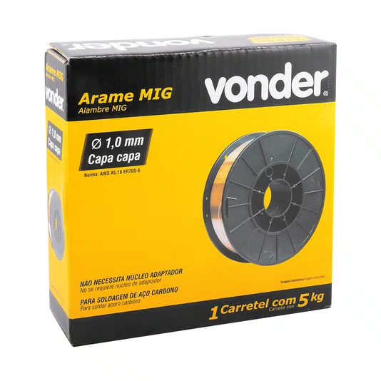 Arame de Solda Mig 1.0mm Rolo com 5 Kilos Er70s-6 Vonder