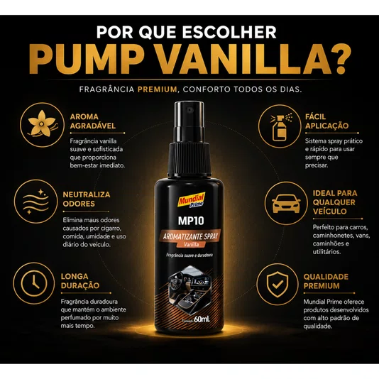 Aromatizante Perfume Automotivo Pump Aroma Vanilla 60ml