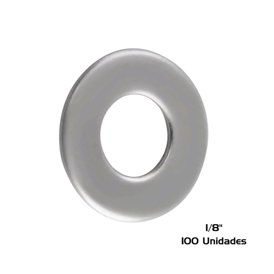 Arruela Inox 1/8 Pol Lisa 100 Unidade