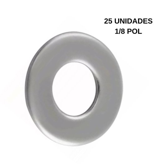 Arruela Inox 1/8 Pol Lisa 25 Unidade