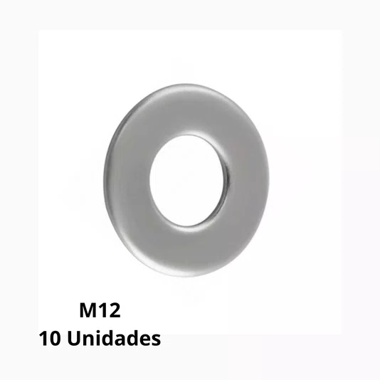 Arruela Lisa M12 Milimetros Ma Zincada 10 Unidades