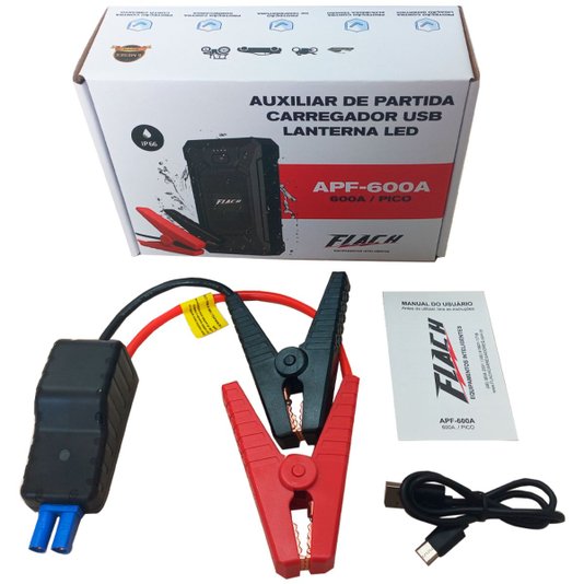 Auxiliar de Partida Veicular 12v 600a Portatil Apf600a Flach