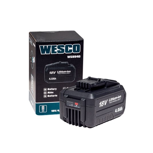 Bateria 18v Litio 4.0 Amperes Recarregável Ws9940 Wesco