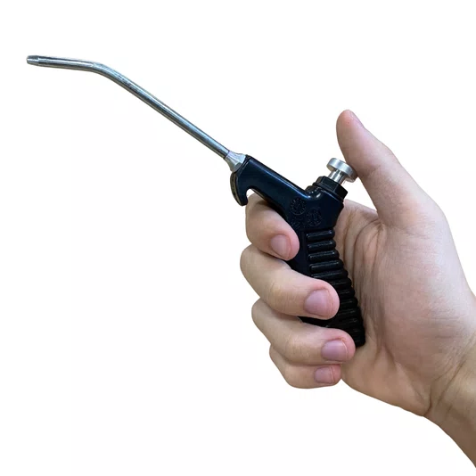 Bico de Limpeza Sopro de Ar Longo Botão Preto L100 Metalfort