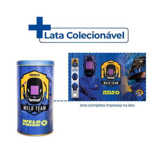 Blusa de Soldador Brim Azul Tamanho G Original Weld Vision