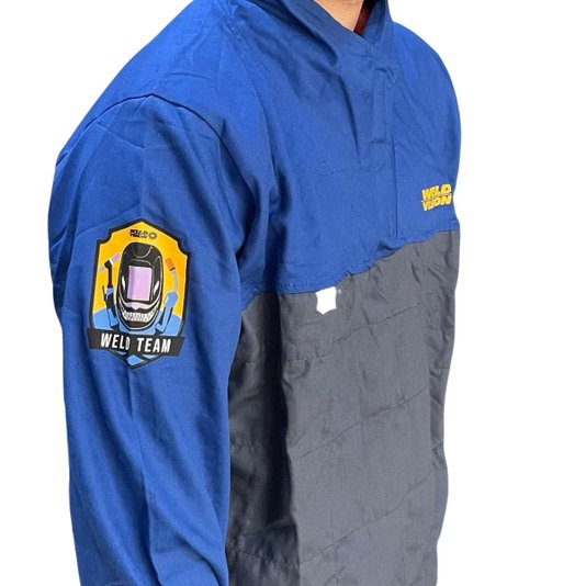 Blusa de Soldador Brim Azul Tamanho Gg Original Weld Vision