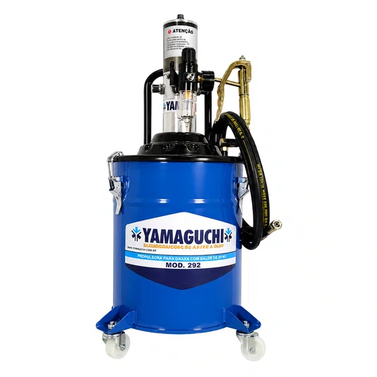 Bomba de Graxa Pneumatica Móvel Balde Graxeira 20 Kg Yamaguchi