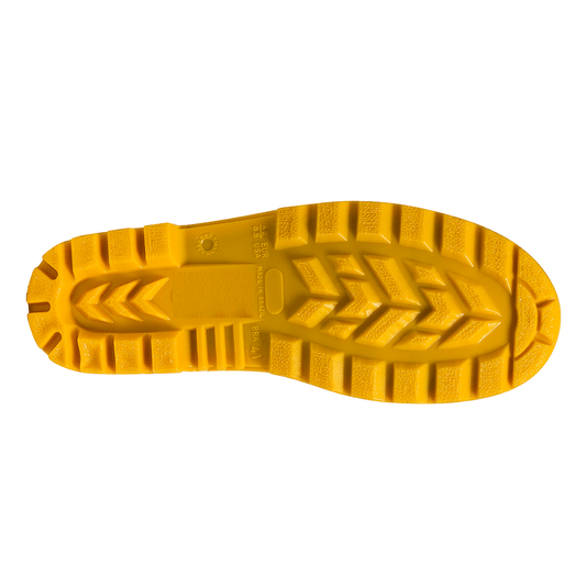 Bota Pvc Preta e Amarela com Forro N. 38 Cano Longo