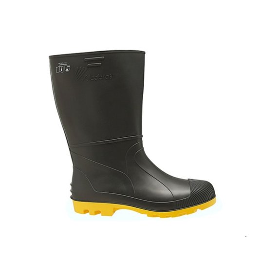 Bota Pvc Preta e Amarela N. 41 Cano Médio Vulcabras