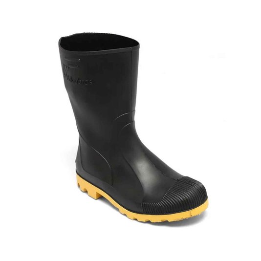 Bota Pvc Preta e Amarela N. 42 Cano Médio Vulcabras