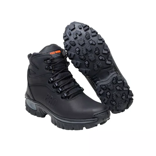 Botina de Couro Nobuck Coturno Militar 41 Qap Preto Prowork