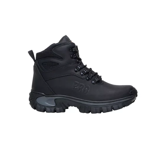 Botina de Couro Nobuck Coturno Militar Qap Preto Prowork