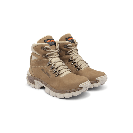 Botina de Couro Nobuck Coturno Militar N.41 Qap Bege Prowork