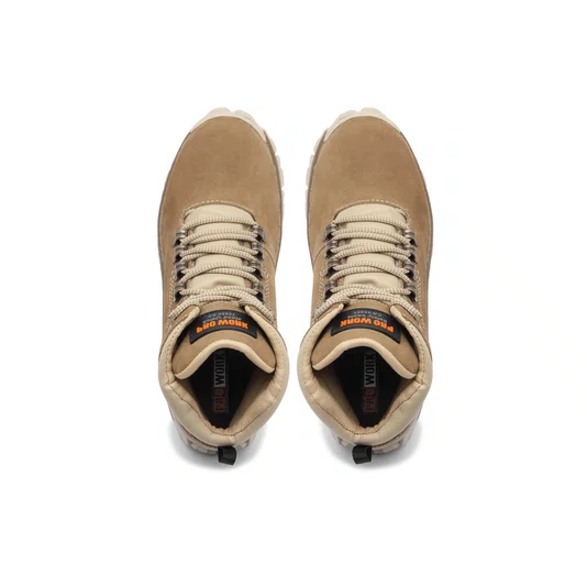 Botina de Couro Nobuck Coturno Militar N.44 Qap Bege Prowork