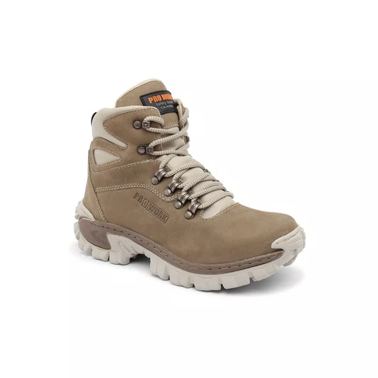 Botina de Couro Nobuck Coturno Militar N.44 Qap Bege Prowork
