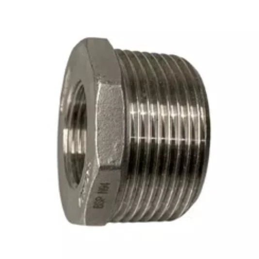Bucha de Redução Aço Inox 304 Rosca 3/4 X 1/2 Conexão Npt