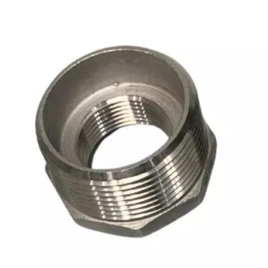 Bucha de Redução Aço Inox 304 Rosca 3/4 X 1/2 Conexão Npt