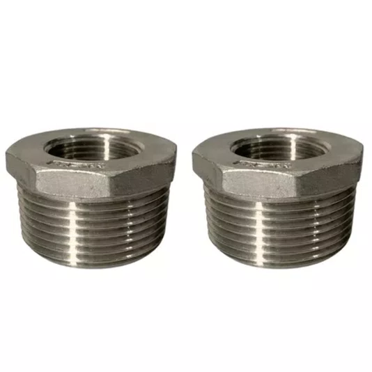 Bucha de Redução Aço Inox 304 Rosca 3/4 X 1/2 Npt 2 Unidades