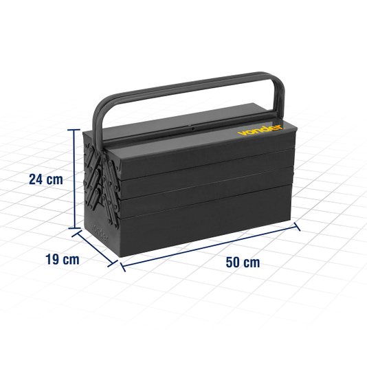 Caixa Ferramenta 7 Gavetas Sanfonada 50x19x24 Vonder