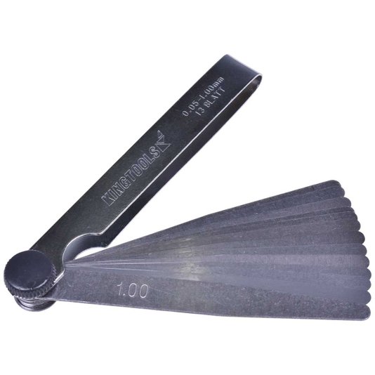 Calibrador de Folga Pente 0,05 a 1mm 13 Laminas Kingtools