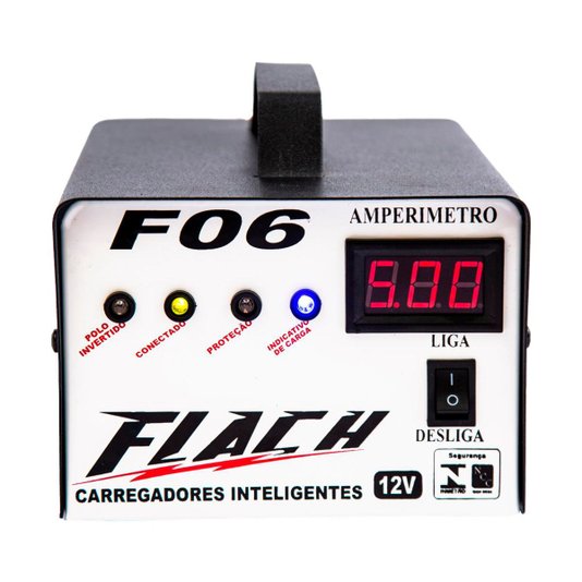 Carregador de Bateria 06 Amperes Inteligente F06 Flach