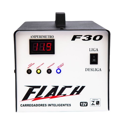 Carregador de Bateria 30 Amperes Inteligente F30 12v Flach Carregador de Bateria 30 Amperes Inteligente F30 12v Flach