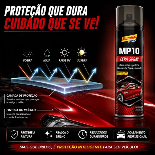 Cera Automotiva Spray Mp10 300ml Brilho Intenso Proteção